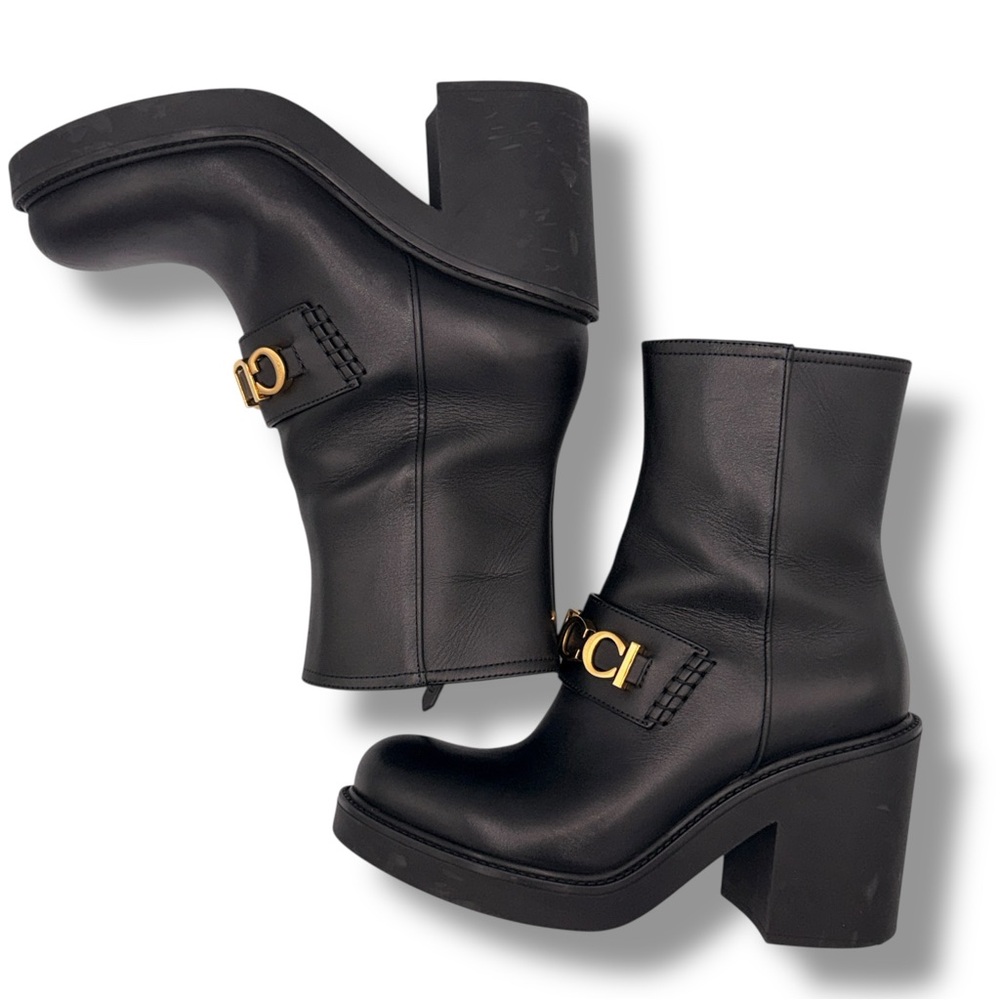 Gucci Logo Ankle Boots Black Leather – EU 37 - Picture 16 of 16